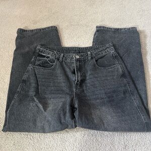 Black low rise loose fit jeans